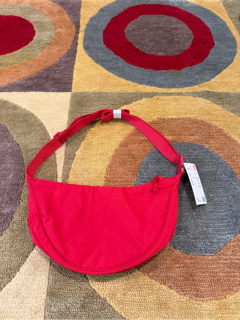 NWT Uniqlo Round Mini Shoulder Bag Purse Crossbody Red Nylon
